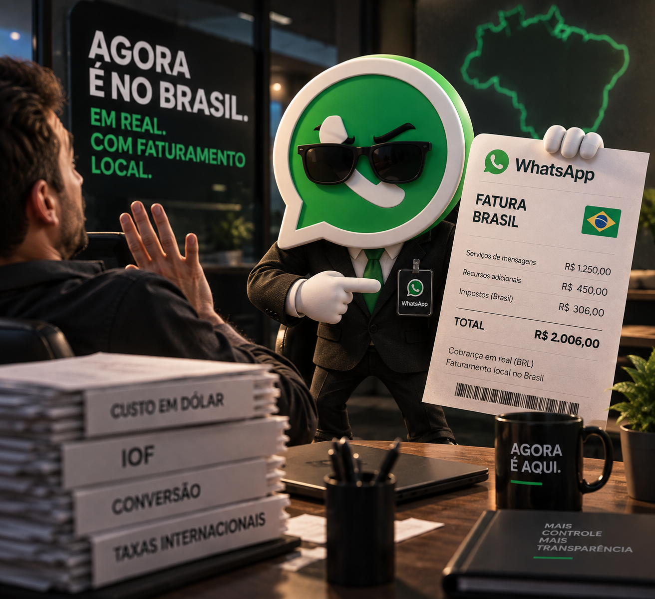 WhatsApp deve cobrar em real e emitir faturamento local no Brasil no 2º semestre
